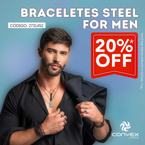 Braceletes Steel For Men - Combo com 30 Pulseiras de Aço com Corino, Caucciu e Nordic