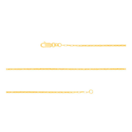 Corrente de Prata Elos retangulares Revestida de Ouro 18K 1.05mm 40cm